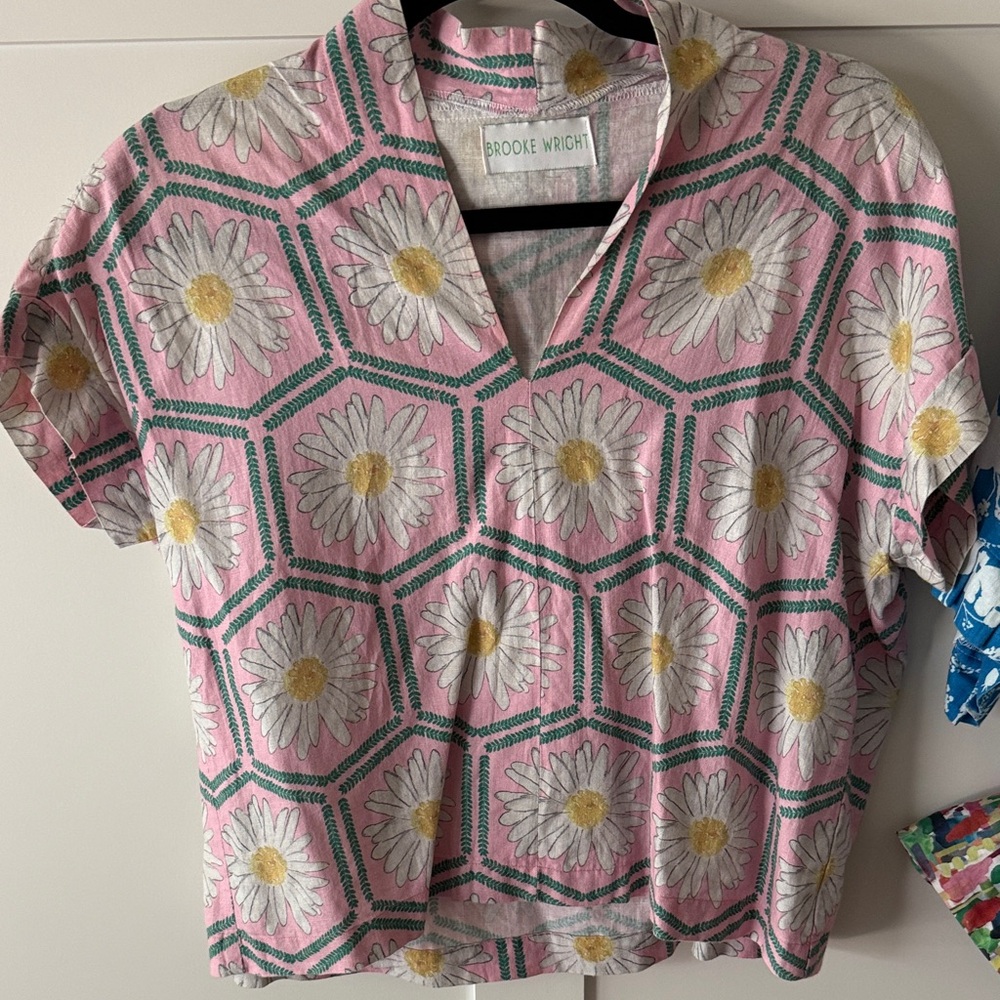 Brooke Wright Pink Floral Women's Top